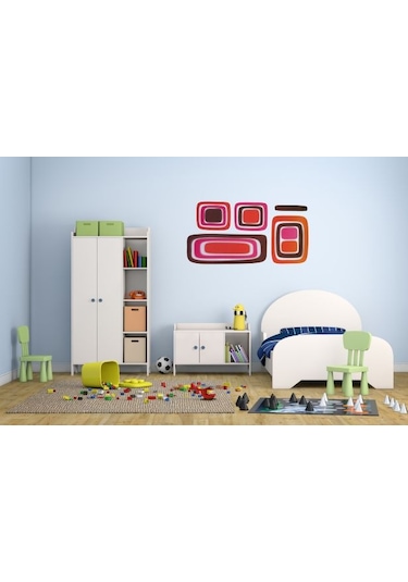 Duvar Süsü Sticker 2 Adet Kareli Desen Pvc 61x30x0,5cm