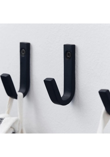 3 Parça Metal Havlu Ve Çok Amaçlı Askı Metali Siyah