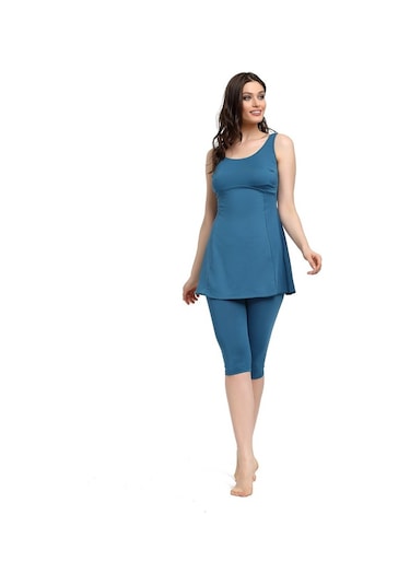 Chelly Kadın Battal Düz Taytlı Elbise Mayo S9007