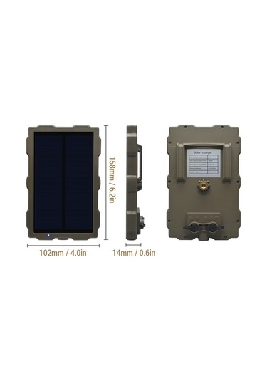 Pazly Avcılık Kamerası S15, Güneş Paneli Şarj, Dış Mekan Güneş Enerjisi, Şarj Edilebilir Siyah