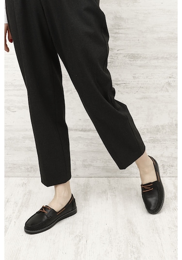 Gönderi R Siyah Bağcıklı Hakiki Deri Comfort Ayakkabı Siyah