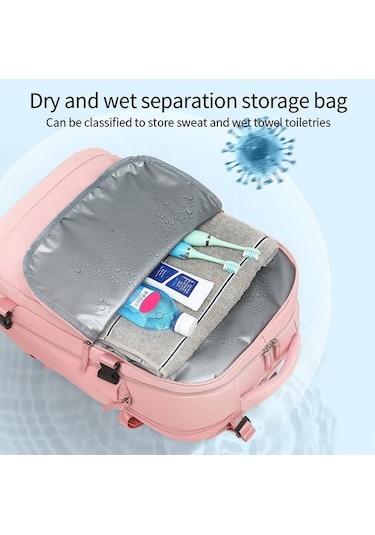 Ganzhoushop Ve Ve Usb Sırt Sınıflandırma Portlu Light Kuru Kapasiteli İşlevli Islak Çok Çantası Büyük Blue Ayrı Ayakkabılı Ts Açık Mavi