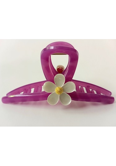 Claire's Çiçekli Mandal Toka Mor