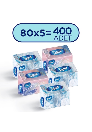 Selpak El ve Yüz Havlusu Kutulu 5 x 80'li