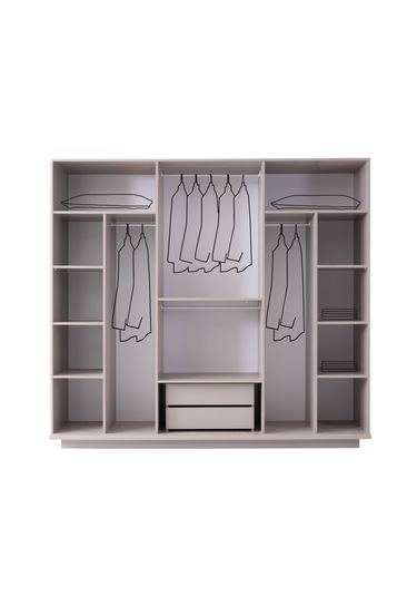 Minnesota 6 Kapaklı Gardırop %100 Mdf