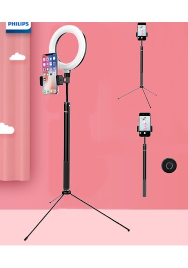 2ın1 6inç Tripod Standl -video Selfie Stüdyo Makyaj Işığı-160cm
