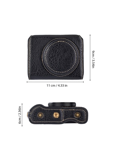 Gajeena Kamera Korumalı Çanta Pu Malzeme Manyetik Kilitli Detachable Askılı Kayışlı Canon G7x2/g7x3 Uyumlu Siyah