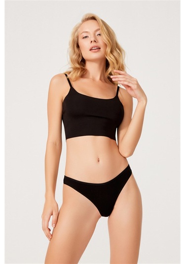 Basic Pamuklu Kadın Tanga 3'lü Paket Külot - 3 Renkli-3