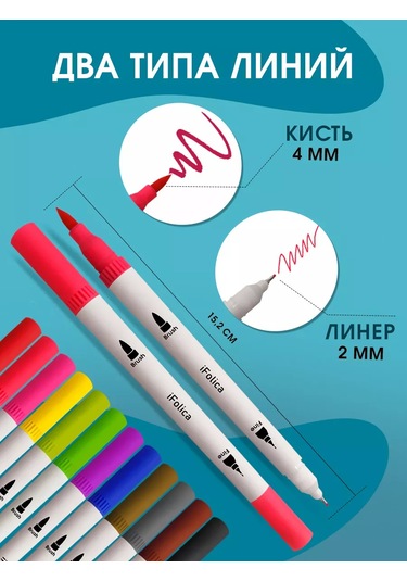 Ajfolika Çift Taraflı İşaretleyici Seti. 12 Renk. 250305284