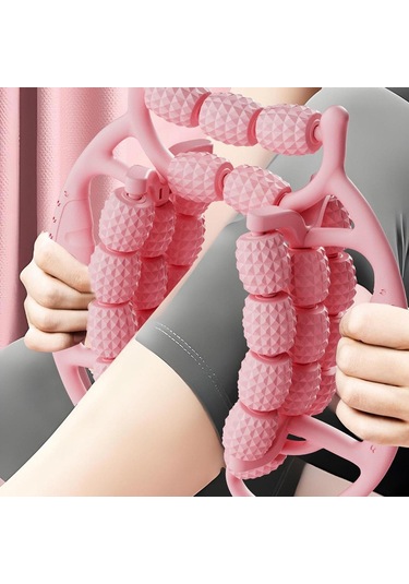Suntek 29 Tekerlekli Bacak Masaj Silindiri Fitness Kelepçesi Kol Pembe