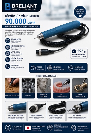 90.000 Devir Kömürsüz Mikromotor Arakol