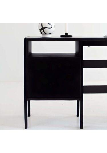 Woodesk Terra Ahşap Çalışma Masası 180x60 Siyah Renk Cpt4640-180 Siyah