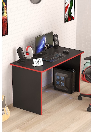 Düz Oyuncu Masası Gamer Masası 120x60 Cm Siyah