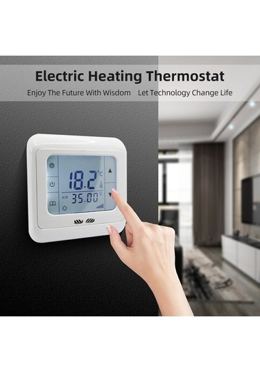 Diğer Elektrikli Isıtma Termostatı 0-99 16000 Ma Dokunmatik Lcd Ekranlı Zemin Isıtma, Küçük Boyutlu Tasarım