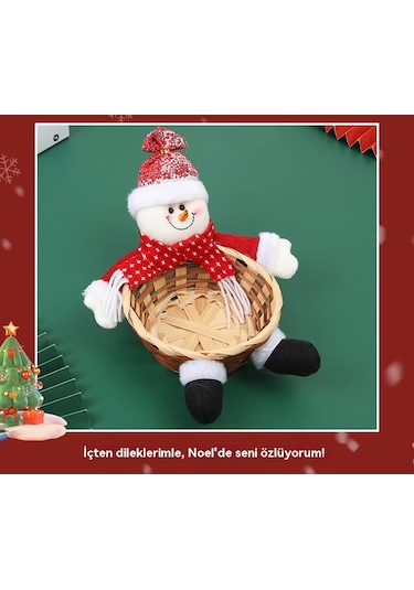 Noel Bebek Bambu Sepeti Süs Şeker Sepeti 23 19-geyik Tarzı