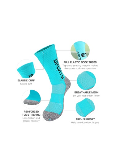 Konesam Antibakteriyel Kadife Futbol Çorabı Erkek Kadın Orta Uzunluklu Kaymaz Tabanlı Spor Çorap Beyaz Beyaz