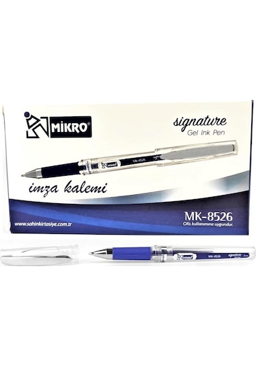 Mikro Mk-8526 Jel Mürekkep 1 Mm İmza Kalemi 12 Li Paket Mavi