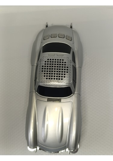 Klasik Araba Bluetooth Hoparlör Fm Radyo Usb Tf Aux Destekli Speaker - Gümüş- Tek Ebat