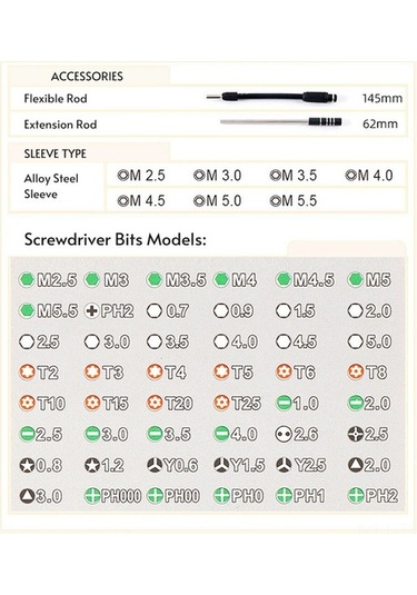 Trendooze Ve Tornavida Telefon, Tamiri Seti Saat Pratik İçin Hassas Elektronik, Dizüstü Çözüm Çok Bilgisayar Amaçlı Akıllı 52'li - Un