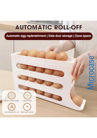 Microcase Abs Plastik Dolapiçi Yuvarlanır Tip Yumurta Organizer Ve Standı 2 Adet Al54529 Siyah