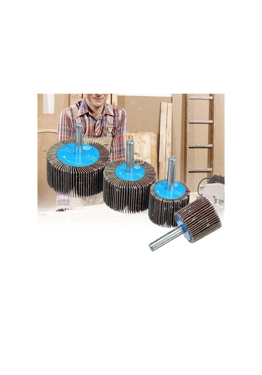 Mop Zımpara Saplı Silindir Zımpara Seti 4 Parça 80 Kum Daire