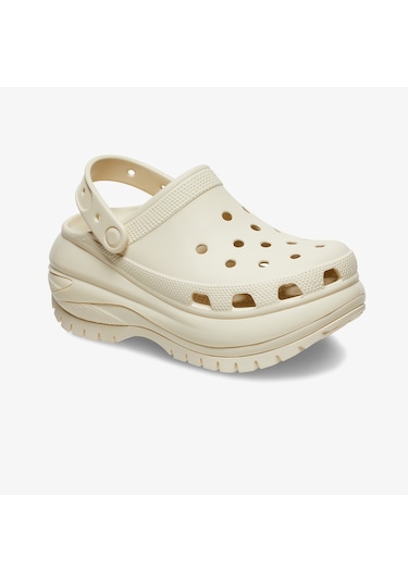 Crocs Classic Mega Crush Kadın Krem Terlik Düz 207988 KREM Krem