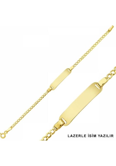 Altın Çocuk Bileklik Lazerle Isim Yazılır N11.32437 Sarı Altın