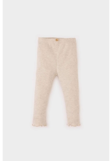 DeFacto Kız Bebek Düz Paça Fitilli Kaşkorse Basic Düz Tayt Z4676A225SPBG777 Bej