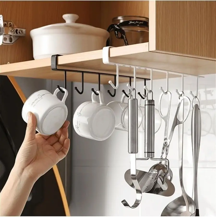 Kastly Mutfak Organizatörü Kancalar Raf Tutucu Mutfak Rayı 11515790 Beyaz