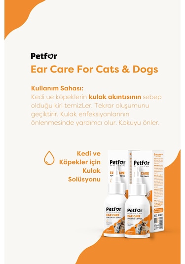 Kedi Ve Köpekler İçin Kulak Bakım Damlası 50 Ml 2 Adet