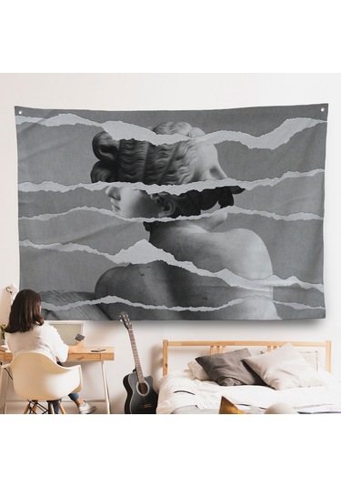 Yunan Heykeli Görüntüsü Yırtık Kağıt Duvar Örtüsü-7231