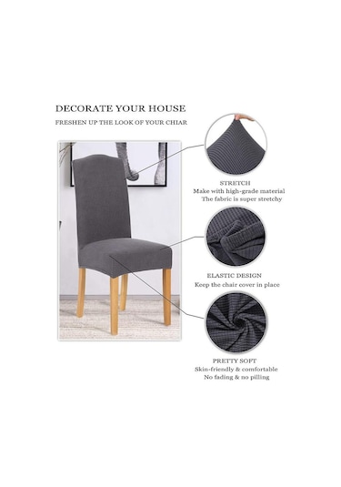 Siyah Jakarlı Sandalye Kılıfı Spandex Streç Slipcovers Sandalye Sandalye Mutfak Yemek Odası Mutfak Düğün Ziyafet Için Kapakları