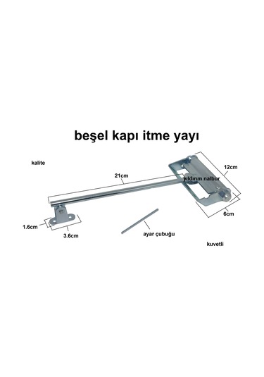 Kapı İtme Yayı Beşel 1.kailte Ayarlı Kapı Kapatıcı Kapı Hidrolik