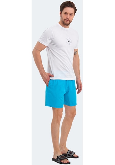 Slazenger RATING KTN Erkek Cepli Deniz Şortu Turkuaz Mayo