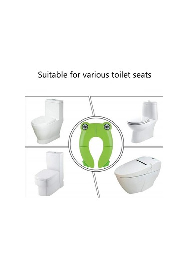 Sones Kurbağa Şeklinde Pp Malzeme Çevre Koruma Çocuk Seyahat Taşınabilir Tuvalet Oturağı Yeşil