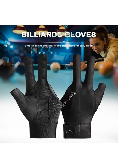 Youtek Profesyonel Bilardo Eldiveni - Nefes Alabilir, Kaymaz, 3 Parmaklı, Yorgunluğu Azaltan Tasarım