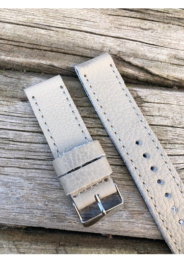 22 Mm Krem Renk Gerçek Deri Kordon