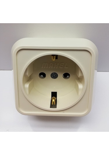 Makel Sıva Üstü Topraklı Priz Krem 45208