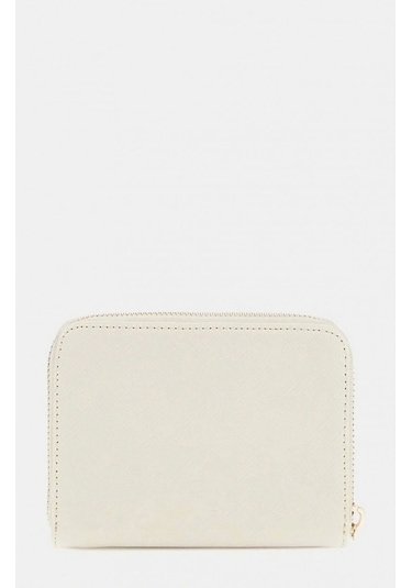 Guess Kadın Gri Laurel Saffiano Mini Cüzdan Ekru