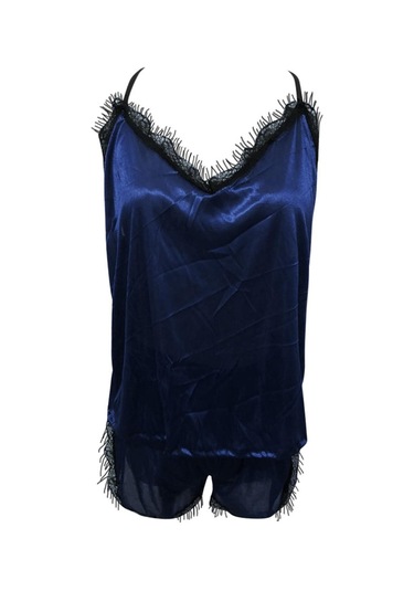 Mavi Kadın Kolsuz Askı Gecelikler Pijama Pijama Takımı Kadın İç Giyim Zh Mavi