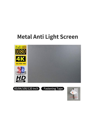 Vkemall 60 İnç 16:9 Yansıtıcı Kumaş Projektör Ekranı - Taşınabilir, Işık Direnci, Çift Taraflı Yapıştırıcı İle, Deliksiz Kurulum