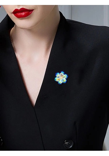 Blucome Çiçek Broş 135703913 Açık Mavi