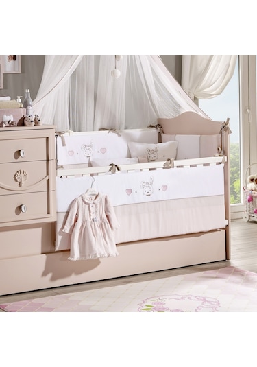 Meltem Kids Pretty Nakışlı Pamuklu Bebek Uyku Seti 80 x 140 CM Pembe