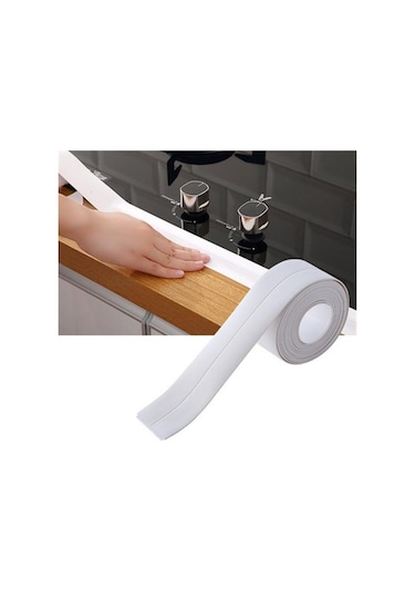 Beyaz Lavabo Banyo Sızdırmazlık Şeridi Bant Beyaz Pvc Kendinden Yapışkanlı Su Geçirmez Duvar Sticker Banyo Mutfak İçin 2.2cm X 330cm