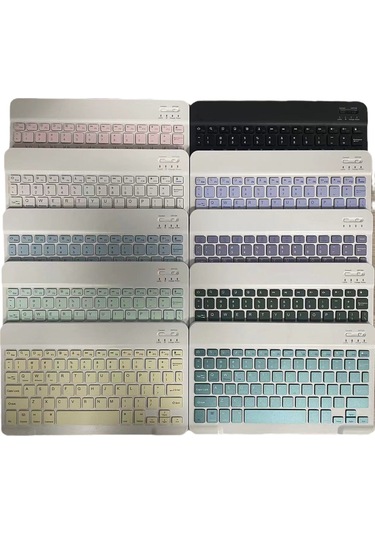 Maiyame İpad Ve Tablet İçin Bluetooth Klavye + Şarjlı Sessiz Mouse Seti - 7 İnç Kablosuz Pembe Diğer