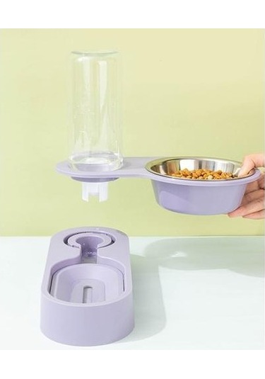 Soulader Otomatik Kedi Mama Ve Su Kabı Yükseltilmiş Ayaklı Beslenme Seti Evcil Hayvan Yemek Kabı Suluk Aksesuarları