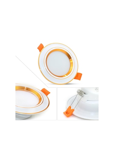 7W Üç Renk Smd Led Downlıght Spot- Gold