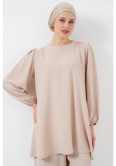 Ayrobin Tunik Pantolon Alt Üst Takım 6712 - Krem Krem