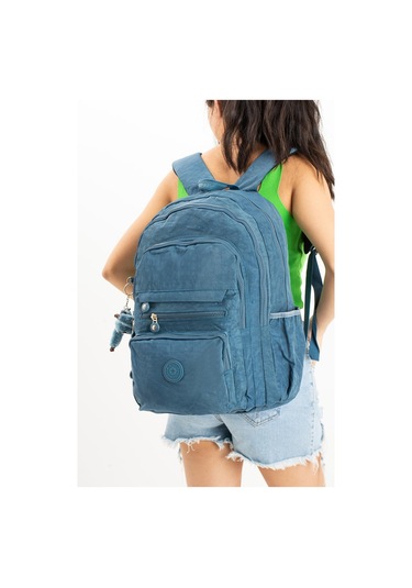 Ultra Hafif Çok Cepli Krinkıl Sırt Çantası Unisex Mavi Model: 571-3b - Mavi