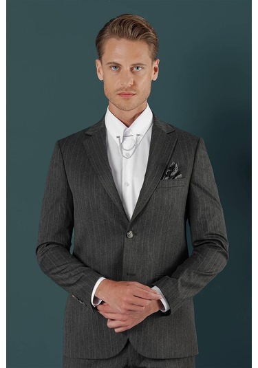 C 652 Slim Fit Füme Spor Ceket Füme